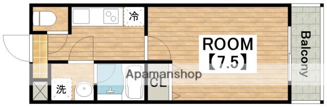 プライム・ヒルズ(1K/1階)の間取り写真