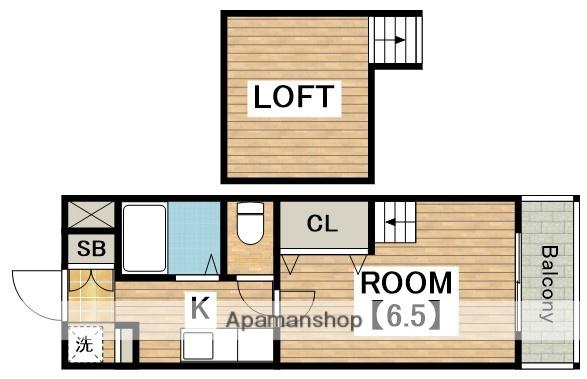 オクト白鷺(1K/2階)の間取り写真