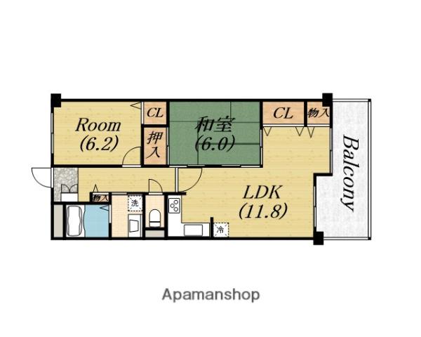 ティーズガーデン(2LDK/1階)の間取り写真