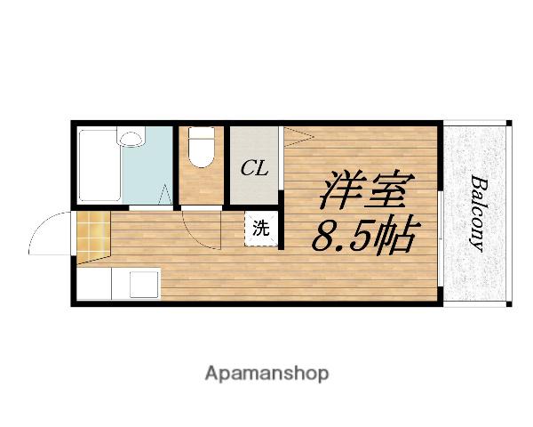 中百舌鳥ハイツ(1K/1階)の間取り写真
