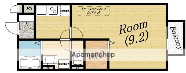 メゾンドールKASA(1K/1階)の間取り写真