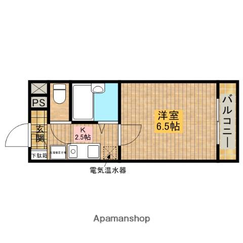 ヴィラリビエール堺(1K/3階)の間取り写真