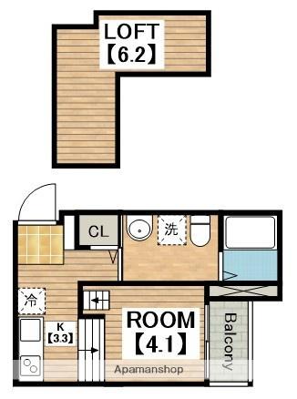 GRANBASE(1K/1階)の間取り写真