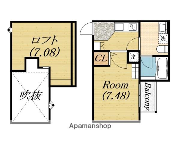 レイニアス(1K/2階)の間取り写真