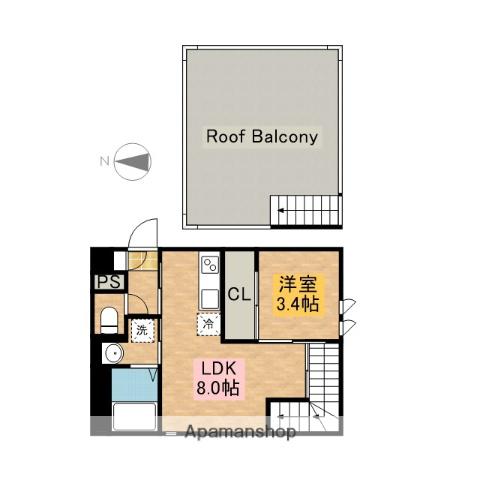 GRANDTIC 雅・堺東(1LDK/2階)の間取り写真