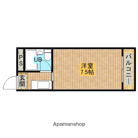 少林寺TKハイツ(1K/5階)の間取り写真