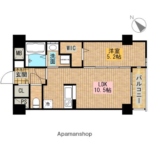 PURE SYMPHONY(1LDK/1階)の間取り写真