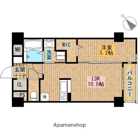 PURE SYMPHONY(1LDK/2階)の間取り写真