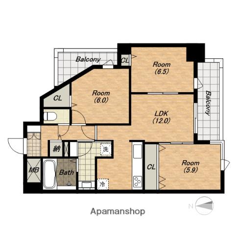 セイクレッド(3LDK/3階)の間取り写真