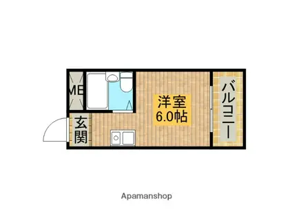 プリマベーラ堺東(ワンルーム/3階)の間取り写真