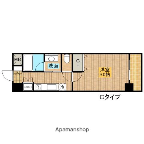 住吉橋TKハイツ(1K/10階)の間取り写真