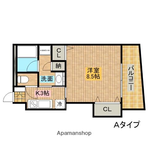 住吉橋TKハイツ(1K/8階)の間取り写真