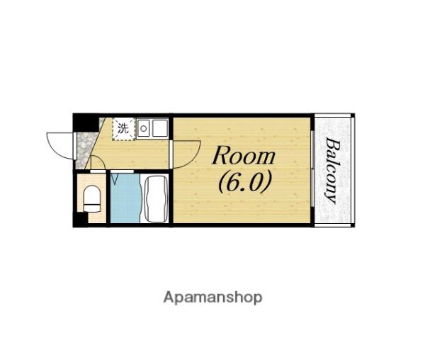 ユーサンハイライズマンション(1K/4階)の間取り写真