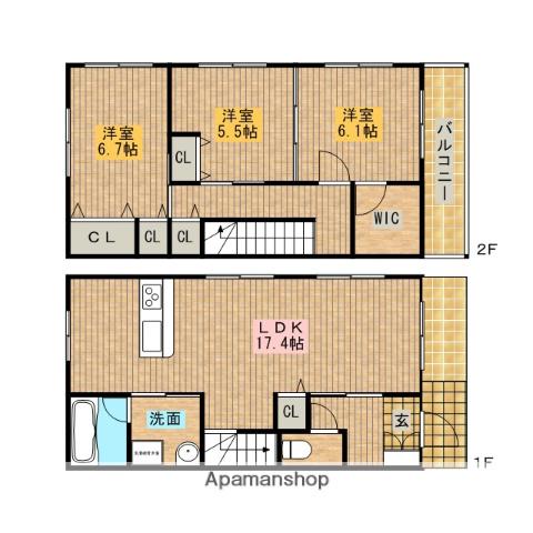 グランヴィア三国ヶ丘Ａ棟・Ｂ棟(3LDK)の間取り写真