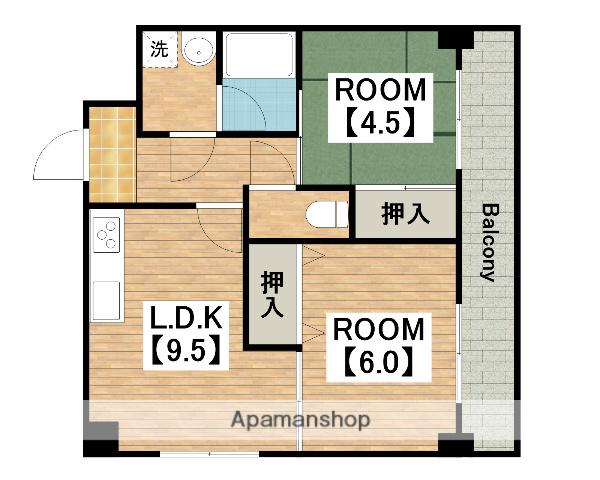 パストラルクール(2LDK/5階)の間取り写真