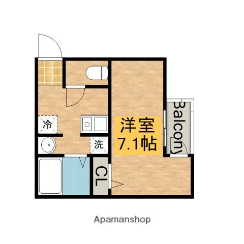 エムステージ香ヶ丘(1K/1階)の間取り写真