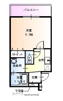 サンシーブル 三国ケ丘(1K/3階)の間取り写真