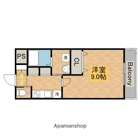 サンセレーノ堺東(1K/2階)の間取り写真