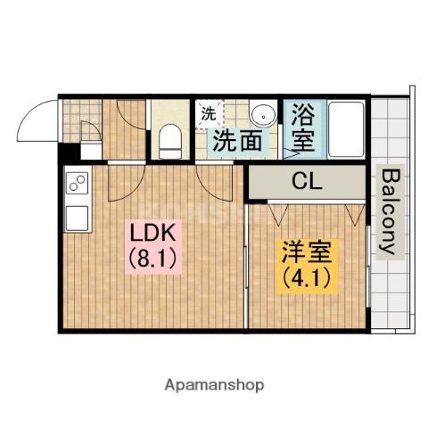 ドルチェ石津(1LDK/3階)の間取り写真