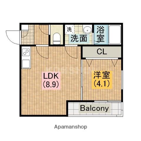 ドルチェ石津(1LDK/3階)の間取り写真