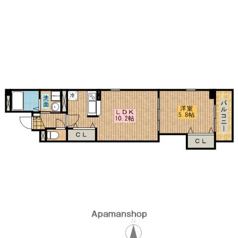 アバンシェル住吉橋(1LDK/3階)の間取り写真
