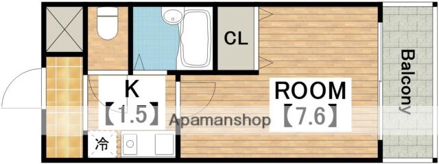 ベルデ堺東(1K/1階)の間取り写真