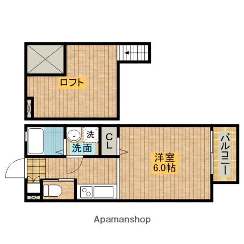 ヒルズ東雲A棟(ワンルーム/2階)の間取り写真
