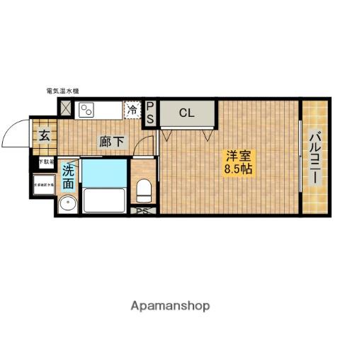 フィオレ・レジデンス出島海岸通(1K/5階)の間取り写真