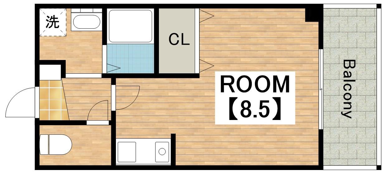 リーヴァ 神石(ワンルーム/3階)の間取り写真