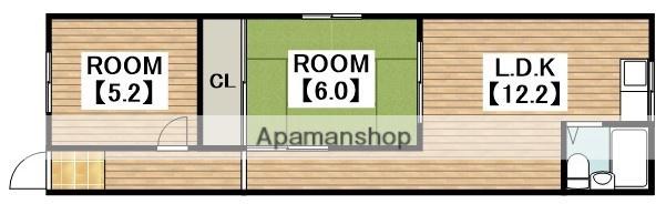 大栄マンション(2LDK/1階)の間取り写真