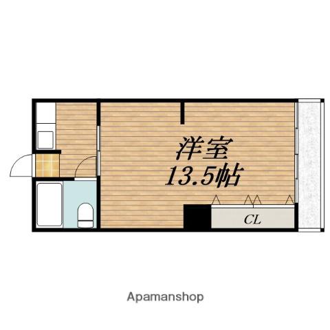上野芝ハイツ(1K/2階)の間取り写真