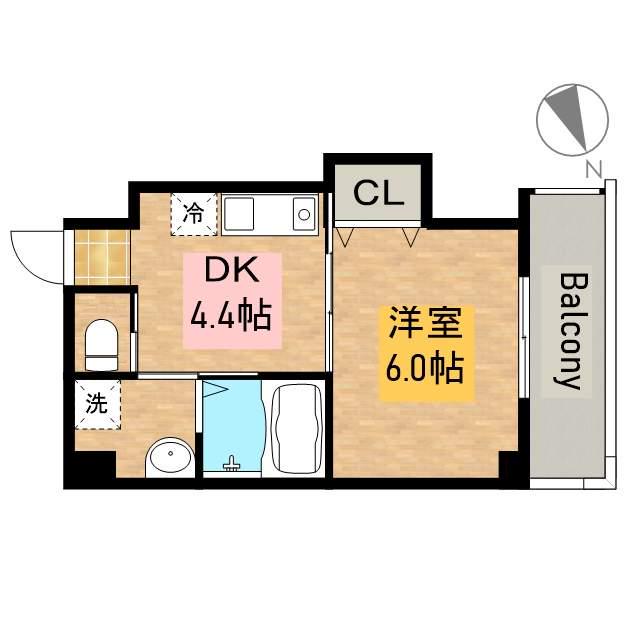 ロイヤルガーデン堺(1DK/2階)の間取り写真