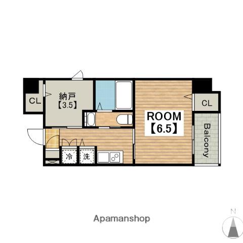 ディアコート宿屋町(1LDK/7階)の間取り写真