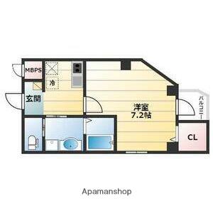 エヌエムスワサントキャトルズ(1K/1階)の間取り写真