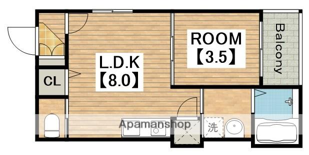 I MAISON RHODON(1LDK/3階)の間取り写真