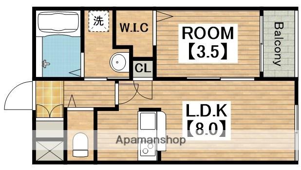 ST.RESIDENCE 七道(1LDK/4階)の間取り写真