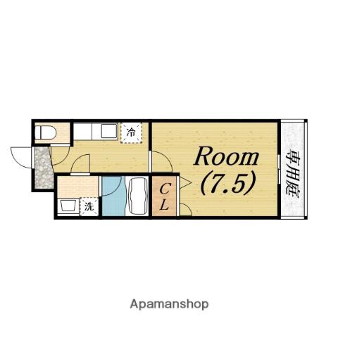 フジパレス野代(1K/1階)の間取り写真