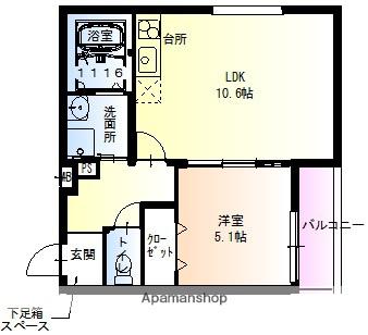 フジパレス石津川駅北1番館(1LDK/2階)の間取り写真