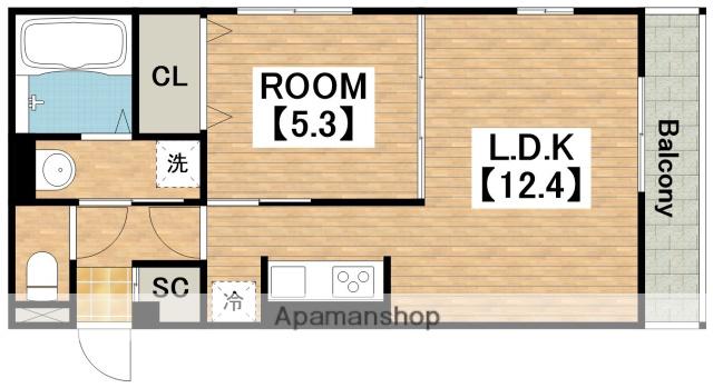 シエロ ベラーノ(1LDK/2階)の間取り写真
