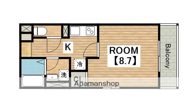 アムール緑町(1K/2階)の間取り写真
