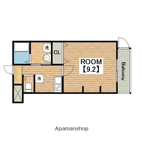 ジーイートワ(1K/2階)の間取り写真