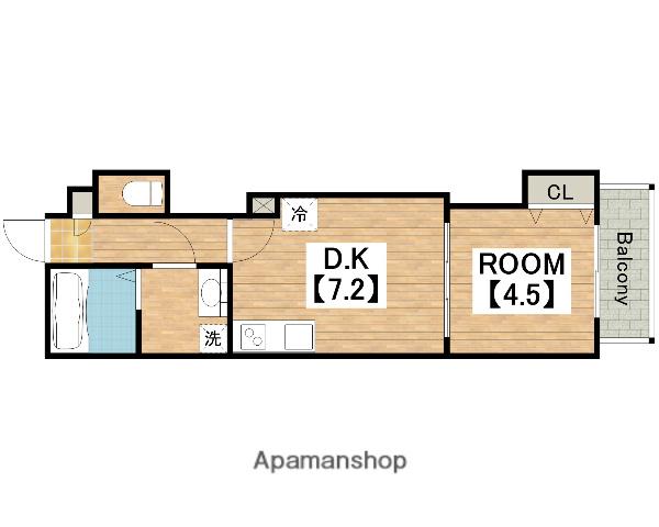 TKアンバーコート浜寺(1DK/3階)の間取り写真