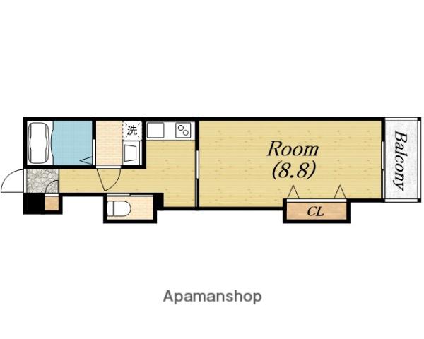 TKアンバーコート浜寺(1K/3階)の間取り写真