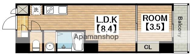 GARDENIA堺東(1LDK/12階)の間取り写真