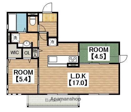 ルナピエーナ A棟(2LDK/1階)の間取り写真