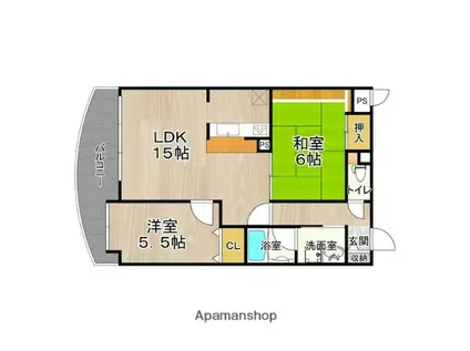 住之江フタバビル(2LDK/8階)の間取り写真