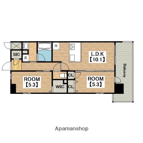 スプランディッド中百舌鳥(2LDK/6階)の間取り写真