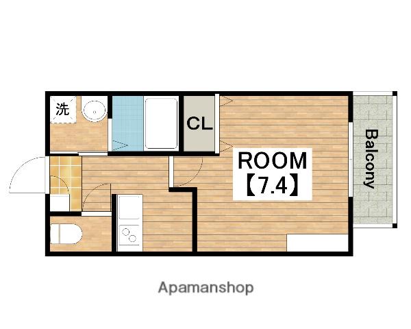 ジーイーサンク(1K/1階)の間取り写真