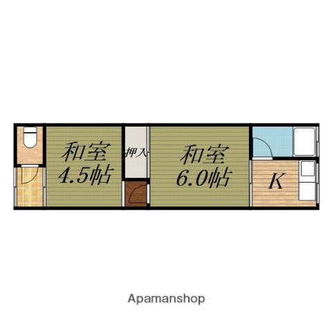 宮坂文化(2K/1階)の間取り写真