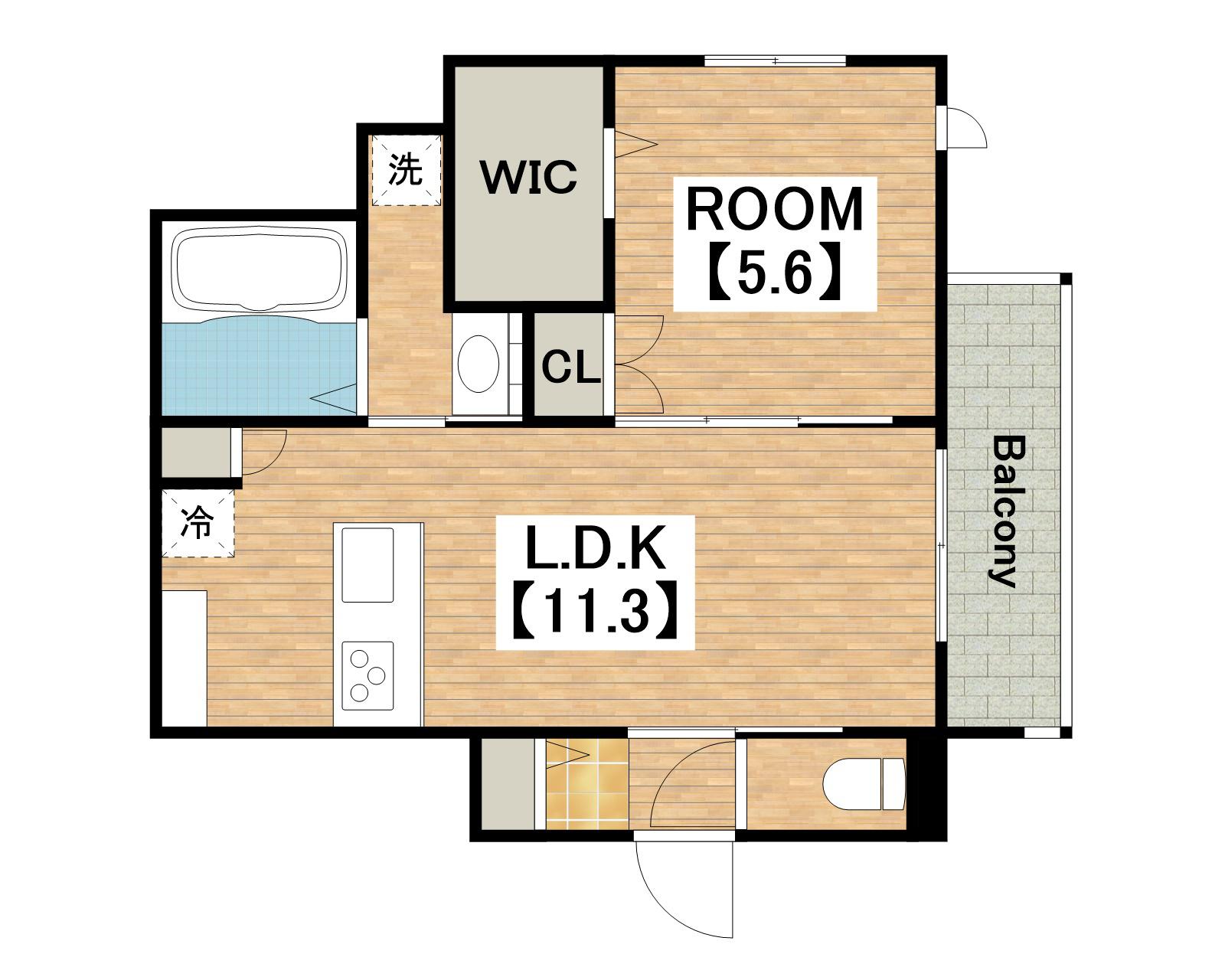 シュライクガーデン(1LDK/2階)の間取り写真